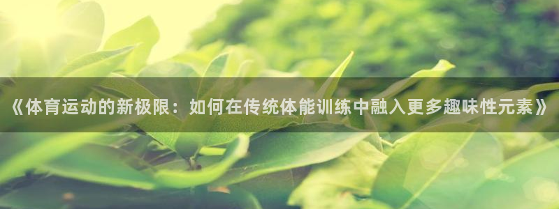 球王会体育：《体育运动的新极限：如何在传统体能训练中融入更多趣味性元素》